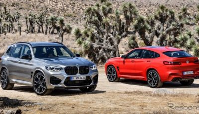 BMW X3M コンペティション（左）とBMW X4M コンペティション（右）