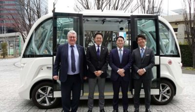茨城県境町で4月より定時運行を開始する自律走行バス（1月27日発表）