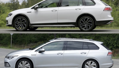 VW ゴルフオールトラック 新型（上）とゴルフヴァリアント 新型（下）のプロトタイプ