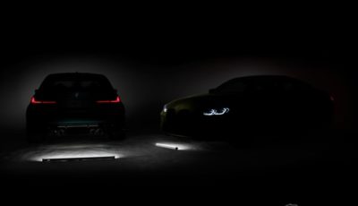 BMW M3 セダン 新型と M4 クーペ 新型のティザーイメージ