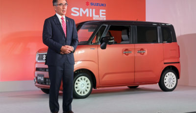 スズキ・ワゴンRスマイル発表会、鈴木社長プレゼンテーション
