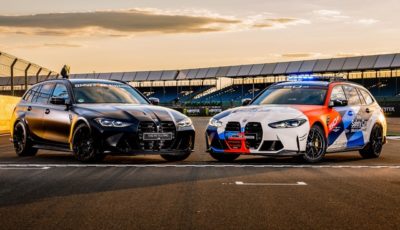 BMW M3 ツーリング・コンペティション（左）と同MotoGPセーフティカー