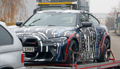 BMW M社が開発する4モーターEVのプロトタイプ（スクープ写真）