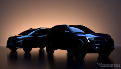 日産のインド向け新型Bセグミニバン（左）と新型CセグSUV（右）