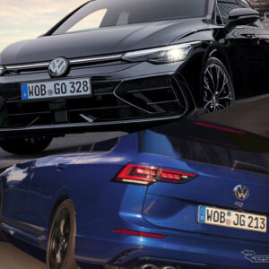 VW ゴルフR ブラックエディション（上）とゴルフRヴァリアント ブラックスタイル（下）