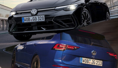 VW ゴルフR ブラックエディション（上）とゴルフRヴァリアント ブラックスタイル（下）