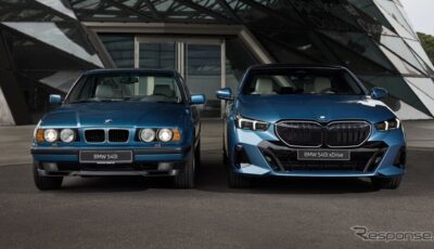 BMW「540i xDriveレガシィエディション」（右）と3代目5シリーズの540i