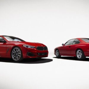 BMW M850i エディション M ヘリテージ（左）と初代8シリーズ