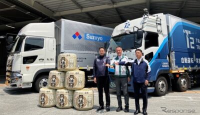 月桂冠と鈴与がT2と協業し、自動運転トラックで日本酒輸送