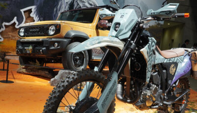 人気ゲーム『モンスターハンター』とコラボしたスズキ『ジムニーノマド』と『DR-Z4S』（東京オートサロン2026）