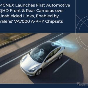 MCNEXとバレンズセミコンダクターは2月24日、バレンズのVA7000 A-PHYチップセットを搭載し、非シールドツイストペア(UTP)または低コストの同軸ケーブル経由でQHD(2560×1440)映像を伝送する高解像度フロント&リア車載カメラを共同開発